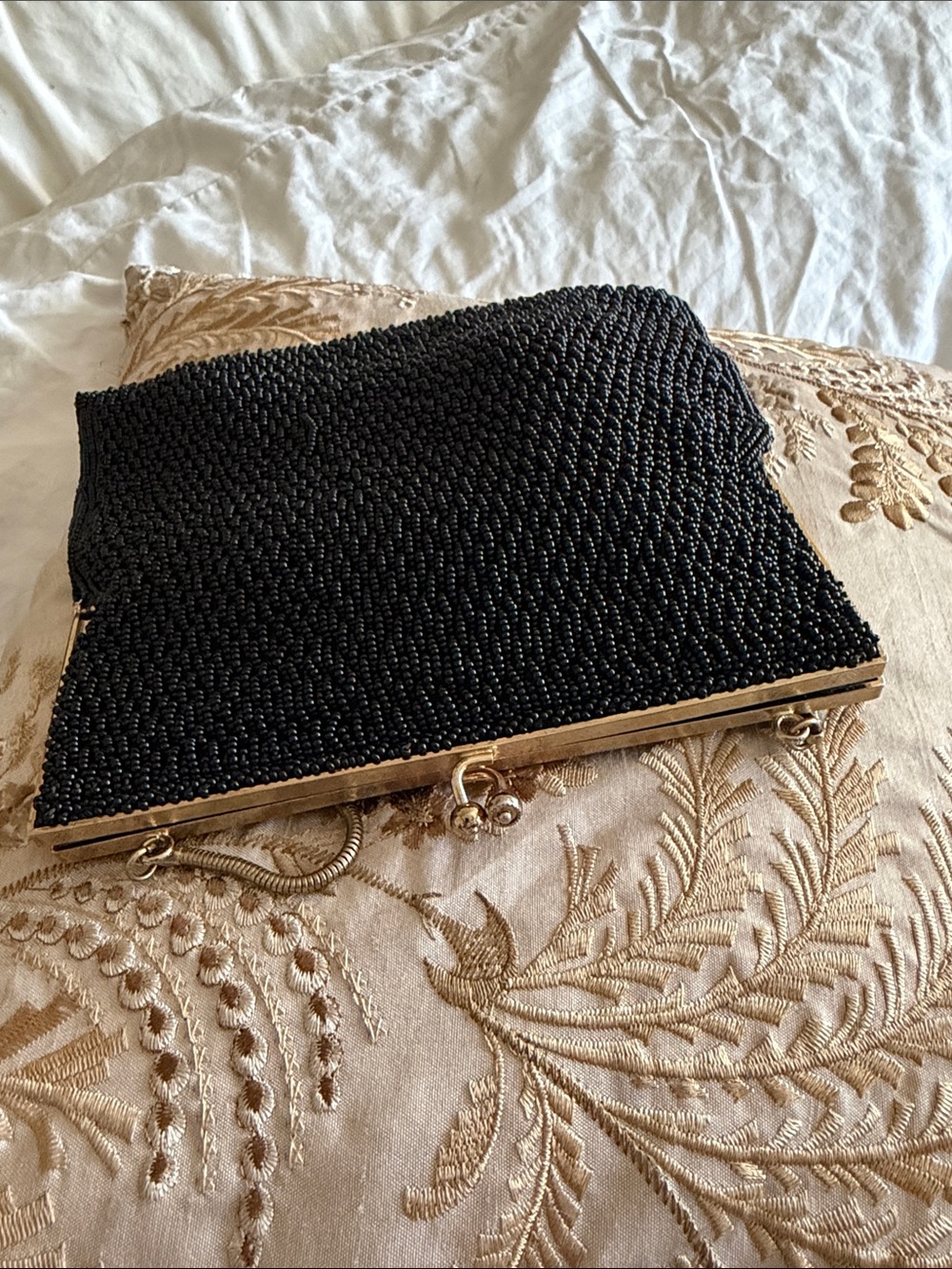 Elegant vintage Black Beaded evening bag - Picture 12 of 16